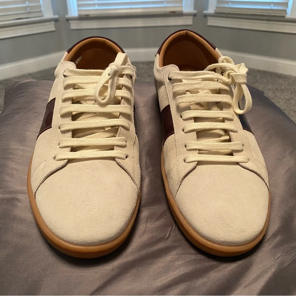 Saint Laurent Cream and Brown Sneakers - Picture 2 of 6